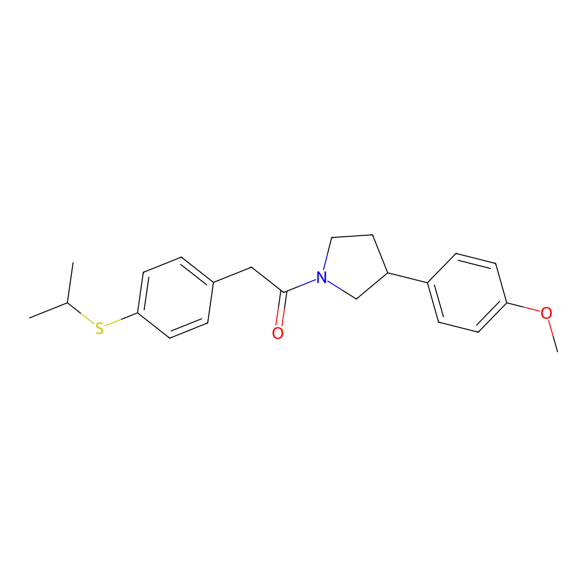 2-(4-(Isopropylthio)phenyl)-1-(3-(4-methoxyphenyl)pyrrolidin-1-yl)ethanone molecular structure, CAS 1209100-34-4