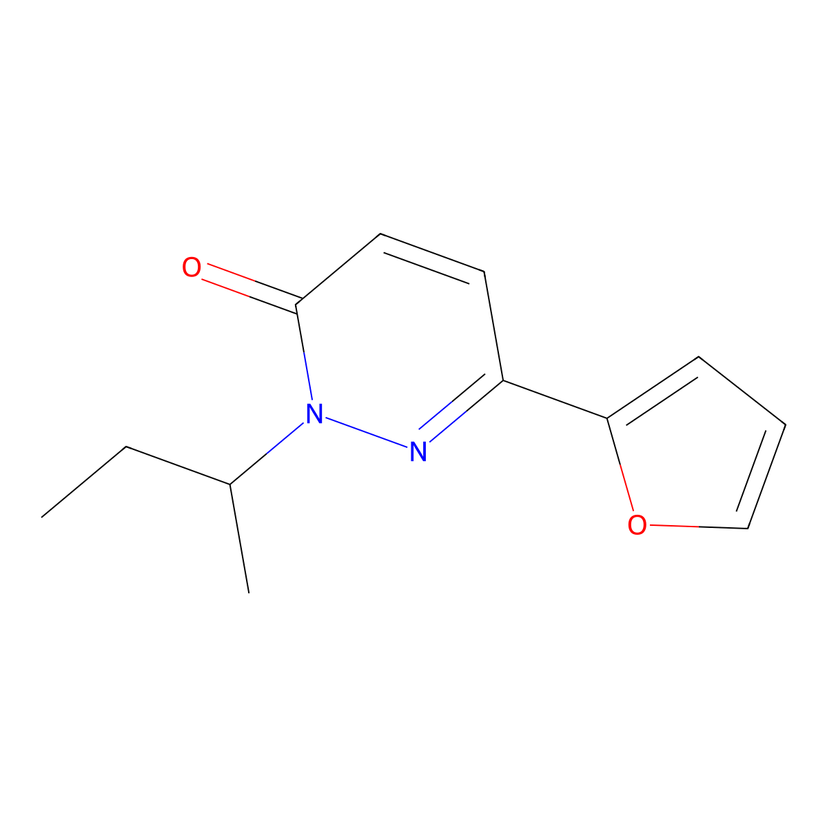 2-(sec-butyl)-6-(furan-2-yl)pyridazin-3(2H)-one molecular structure, CAS 1209103-36-5