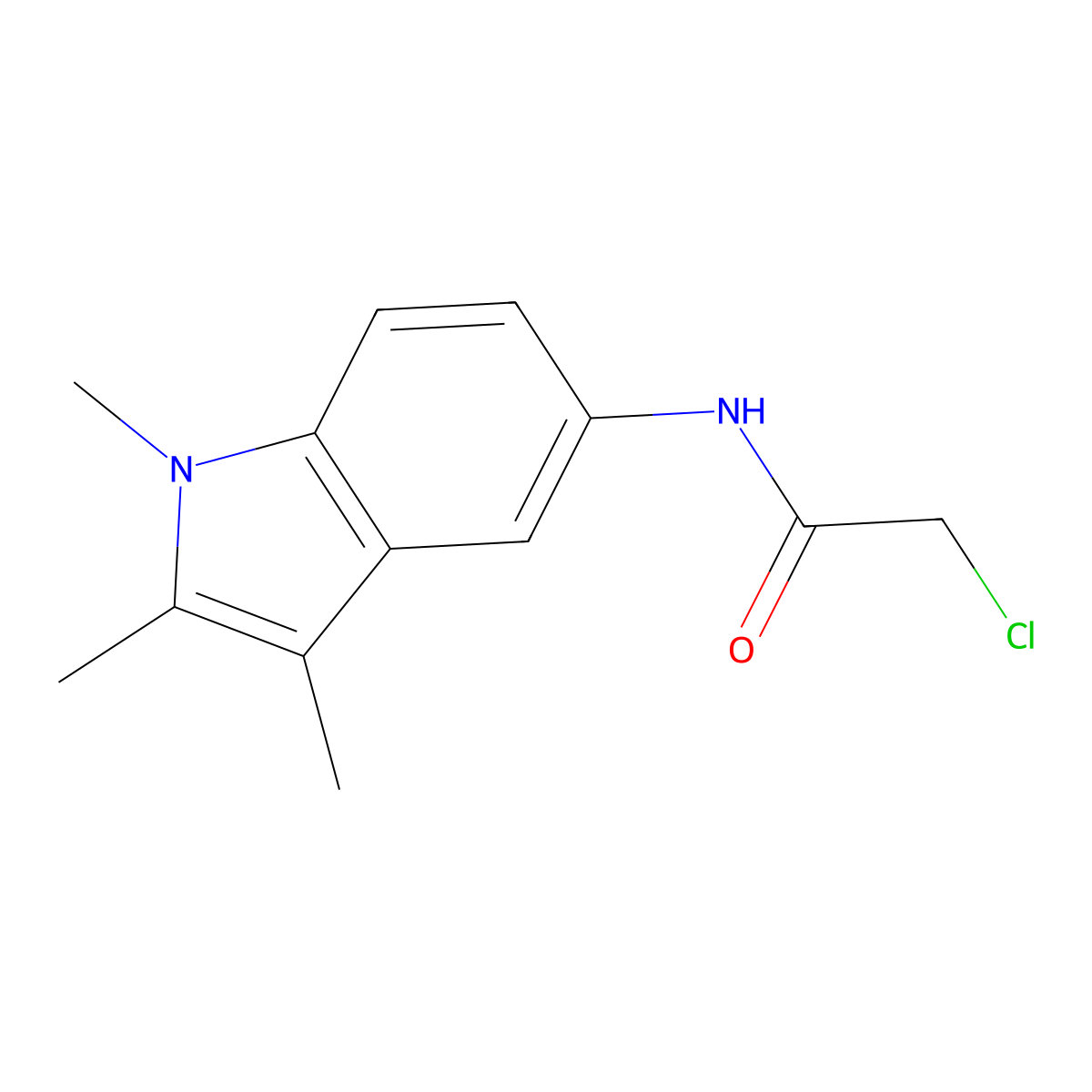 2-chloro-N-(1,2,3-trimethyl-1H-indol-5-yl)acetamide molecular structure, CAS 1209104-87-9