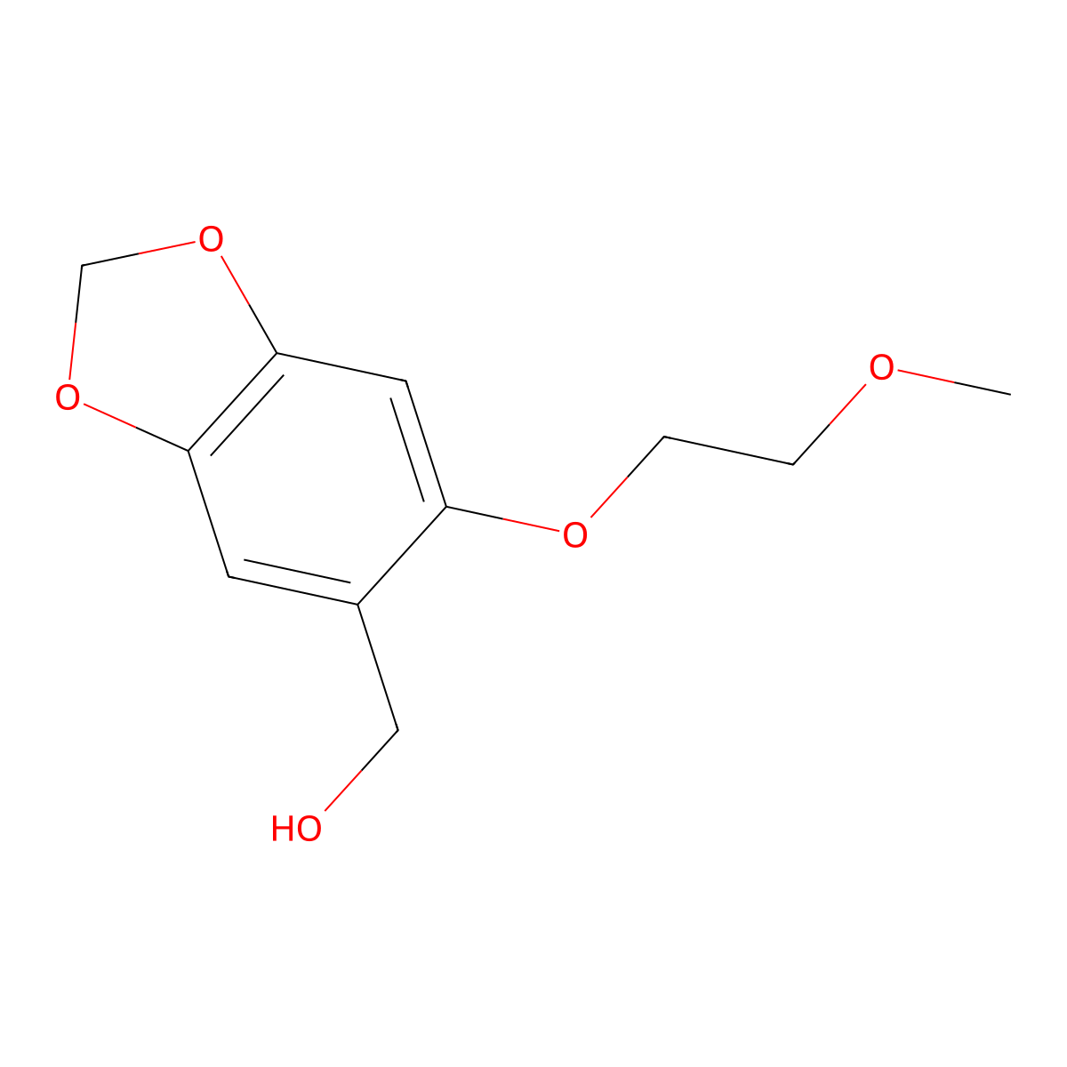 [6-(2-methoxyethoxy)-2H-1,3-benzodioxol-5-yl]methanol molecular structure, CAS 1209106-01-3