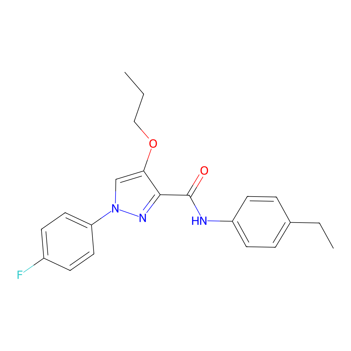 N-(4-ethylphenyl)-1-(4-fluorophenyl)-4-propoxy-1H-pyrazole-3-carboxamide molecular structure, CAS 1209106-61-5
