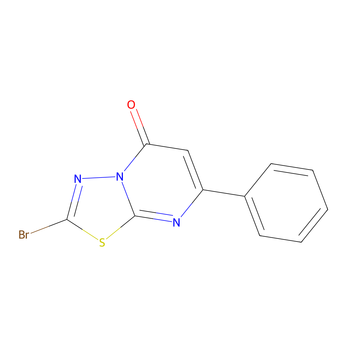 2-bromo-7-phenyl-5H-[1,3,4]thiadiazolo[3,2-a]pyrimidin-5-one molecular structure, CAS 1209107-53-8