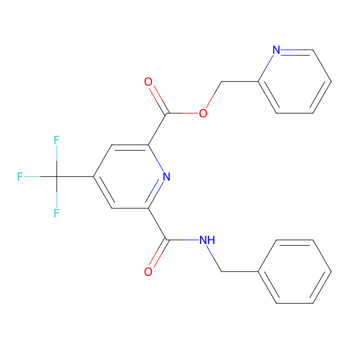 2-Pyridinylmethyl 6-[(benzylamino)carbonyl]-4-(trifluoromethyl)-2-pyridinecarboxylate molecular structure, CAS 1209118-44-4