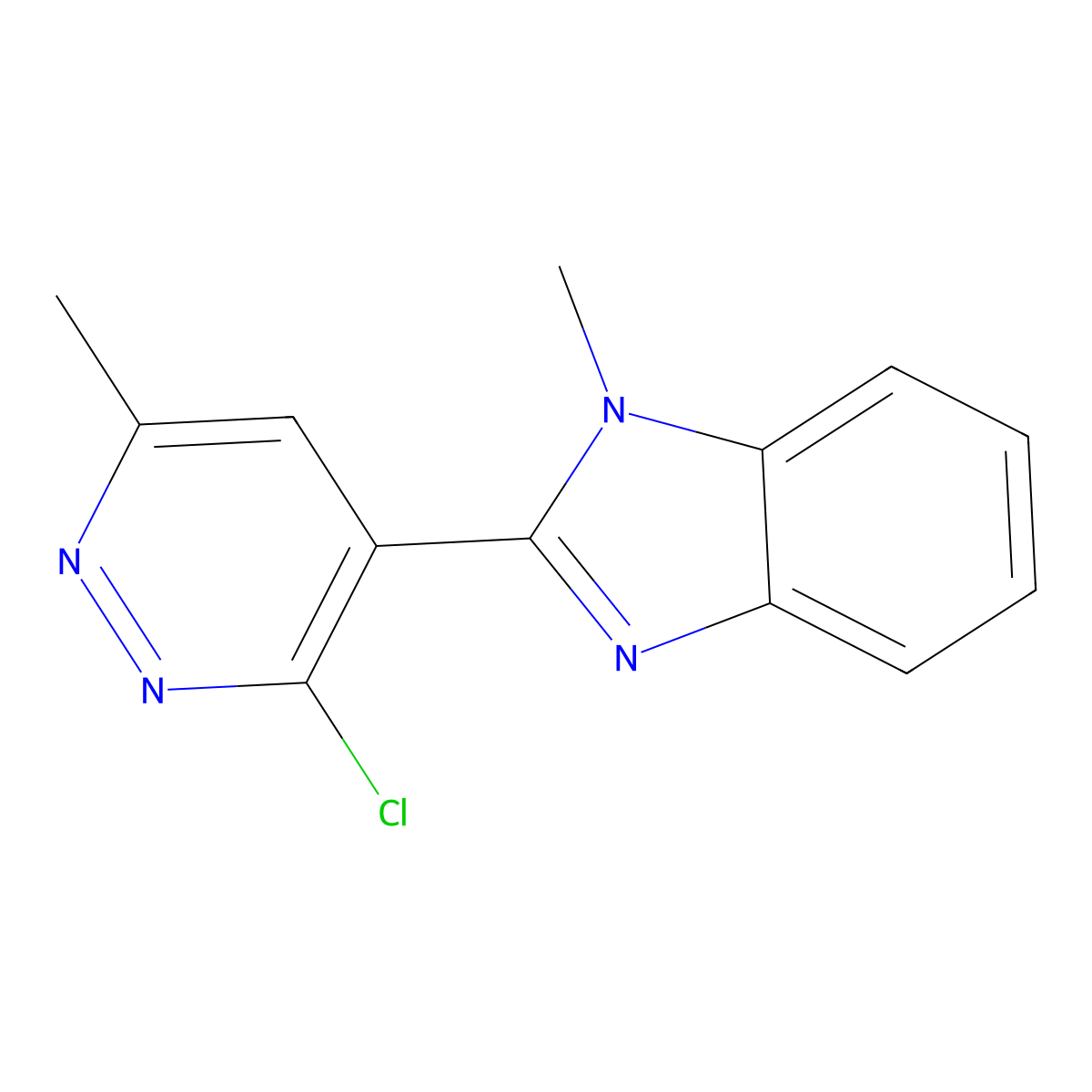 2-(3-chloro-6-methylpyridazin-4-yl)-1-methyl-1H-1,3-benzodiazole molecular structure, CAS 1209120-48-8
