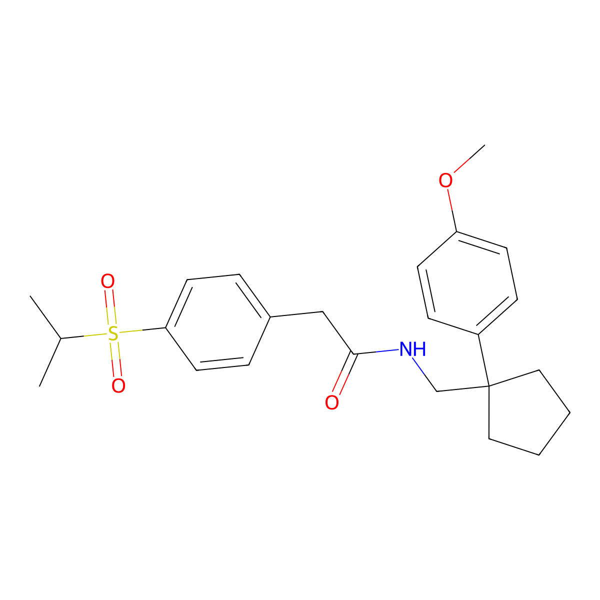2-(4-(isopropylsulfonyl)phenyl)-N-((1-(4-methoxyphenyl)cyclopentyl)methyl)acetamide molecular structure, CAS 1209132-75-1