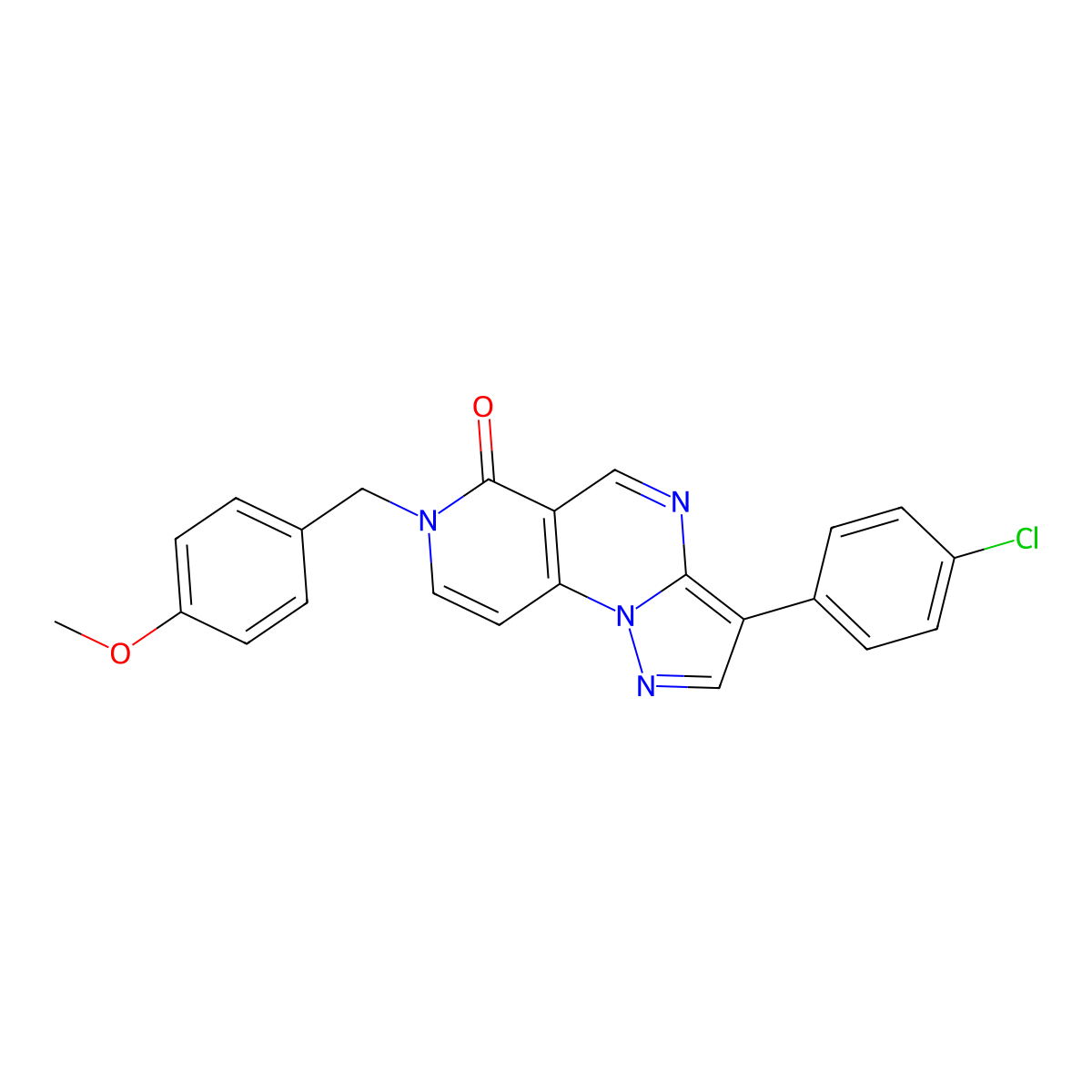 3-(4-chlorophenyl)-7-(4-methoxybenzyl)pyrazolo[1,5-a]pyrido[3,4-e]pyrimidin-6(7H)-one molecular structure, CAS 1209136-43-5