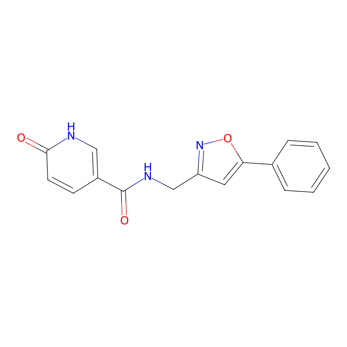 6-oxo-N-((5-phenylisoxazol-3-yl)methyl)-1,6-dihydropyridine-3-carboxamide molecular structure, CAS 1209141-41-2