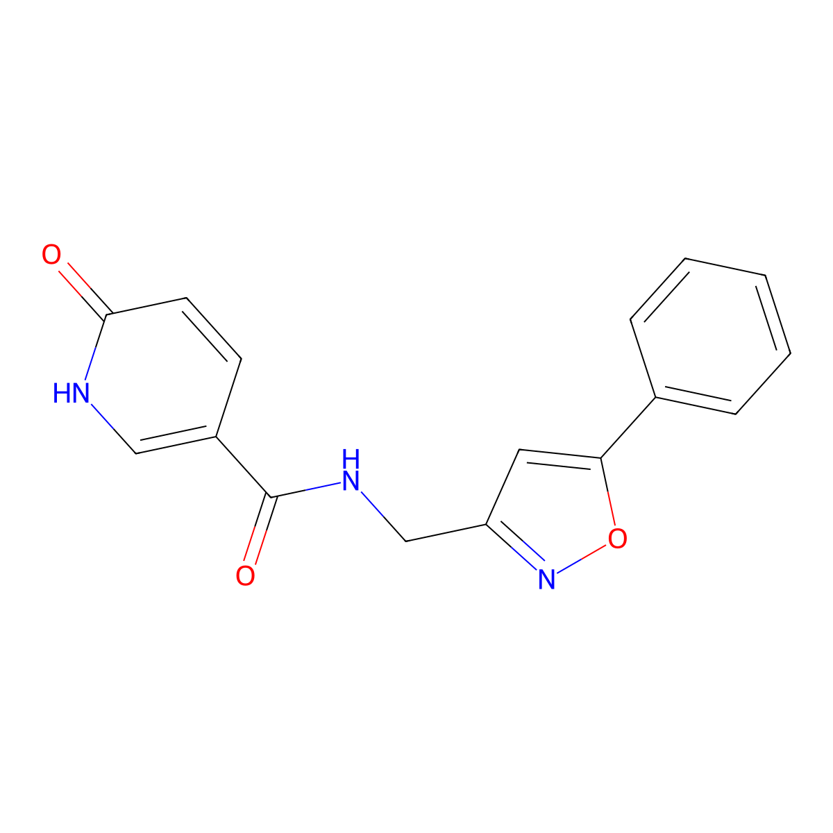 6-oxo-N-((5-phenylisoxazol-3-yl)methyl)-1,6-dihydropyridine-3-carboxamide molecular structure, CAS 1209141-41-2