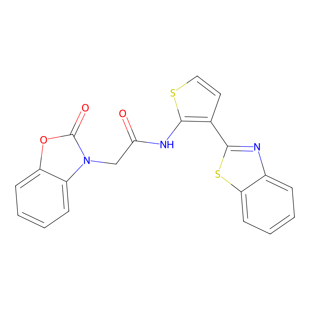 N-(3-(benzo[d]thiazol-2-yl)thiophen-2-yl)-2-(2-oxobenzo[d]oxazol-3(2H)-yl)acetamide molecular structure, CAS 1209143-51-0