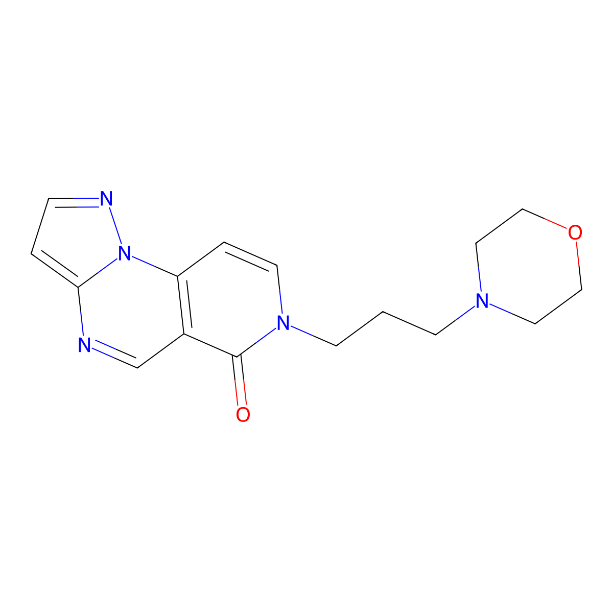 7-(3-morpholinopropyl)pyrazolo[1,5-a]pyrido[3,4-e]pyrimidin-6(7H)-one molecular structure, CAS 1209150-25-3
