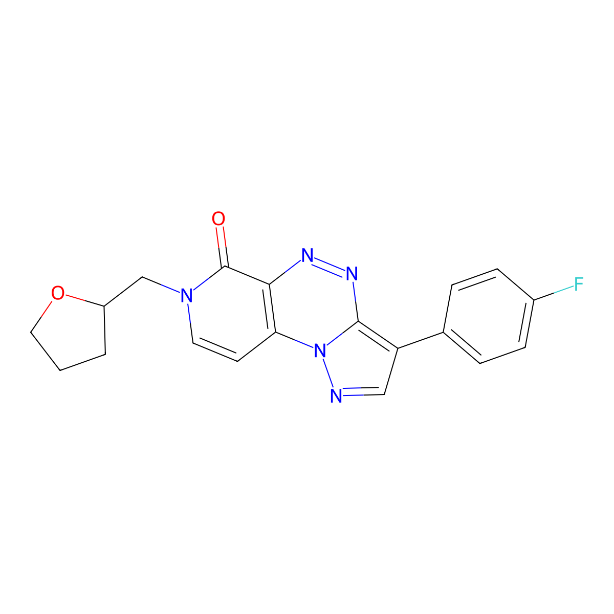 3-(4-fluorophenyl)-7-(tetrahydrofuran-2-ylmethyl)pyrazolo[5,1-c]pyrido[4,3-e][1,2,4]triazin-6(7H)-one molecular structure, CAS 1209159-52-3