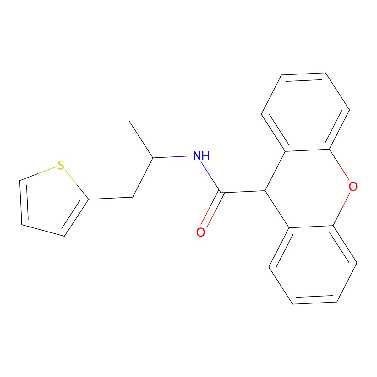 N-(1-(thiophen-2-yl)propan-2-yl)-9H-xanthene-9-carboxamide molecular structure, CAS 1209159-53-4