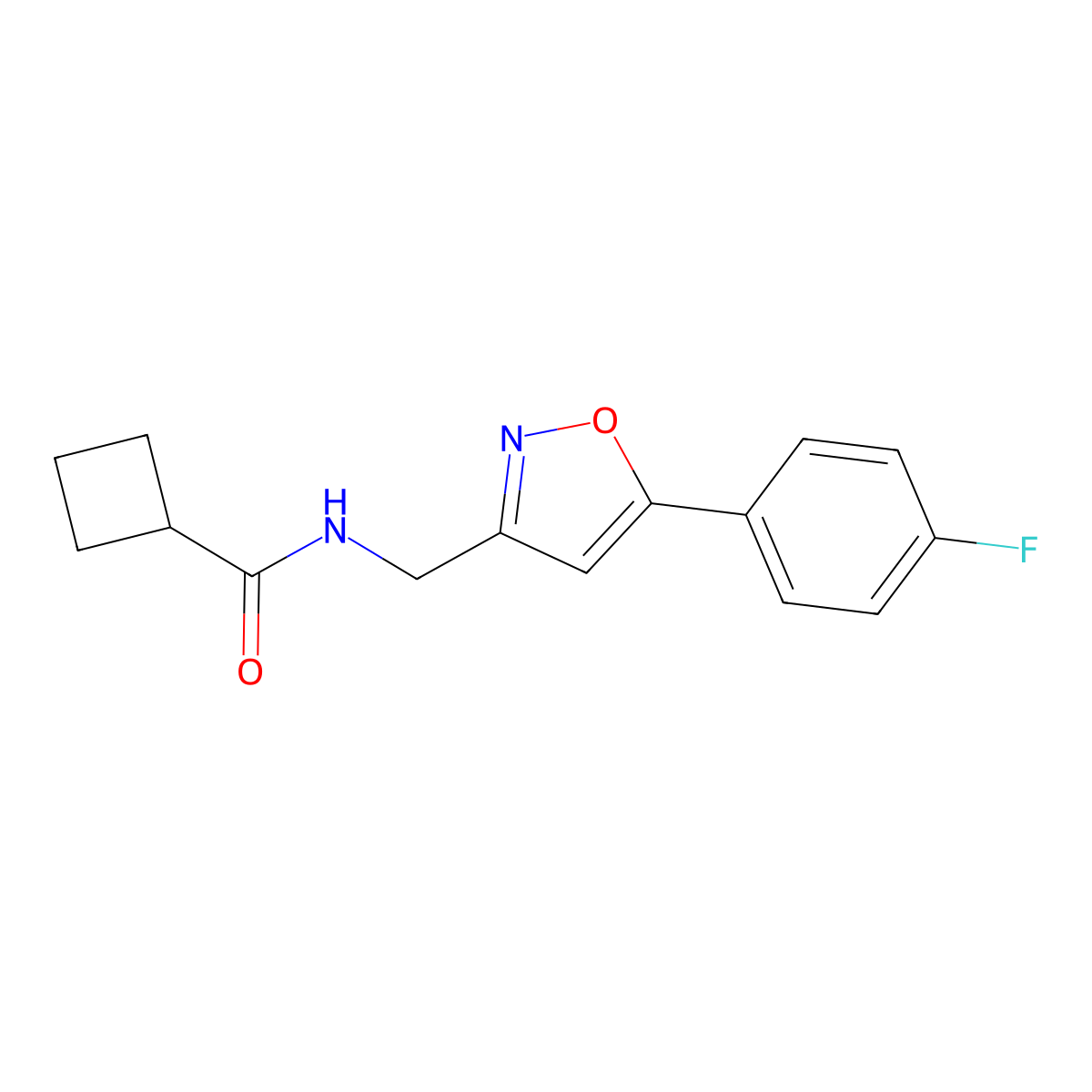 N-((5-(4-fluorophenyl)isoxazol-3-yl)methyl)cyclobutanecarboxamide molecular structure, CAS 1209161-12-5