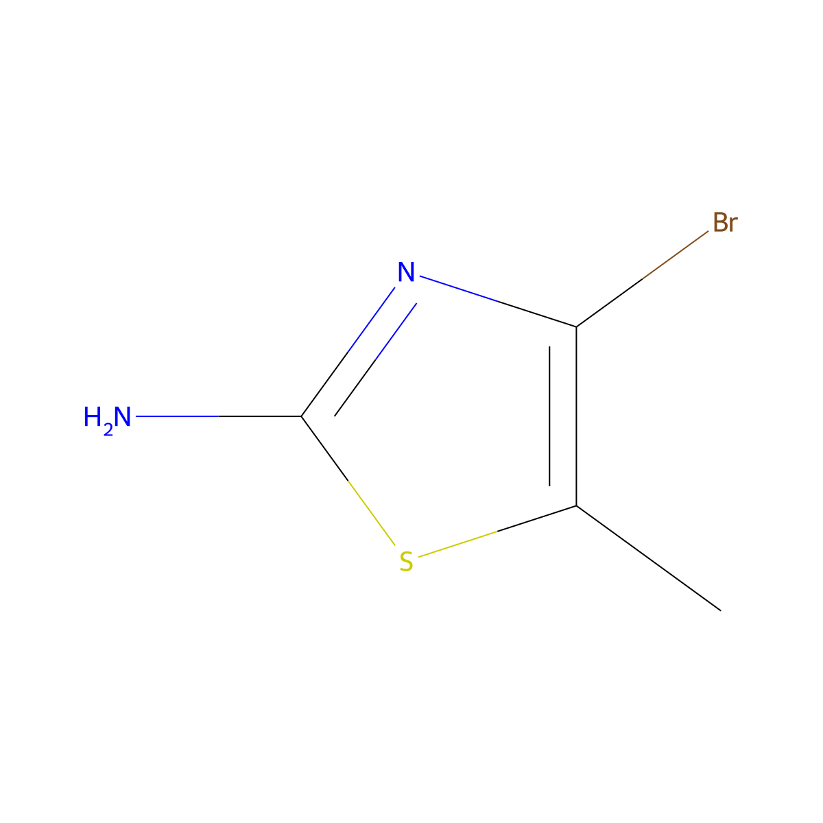 4-Bromo-5-methyl-1,3-thiazol-2-amine molecular structure, CAS 1209167-05-4