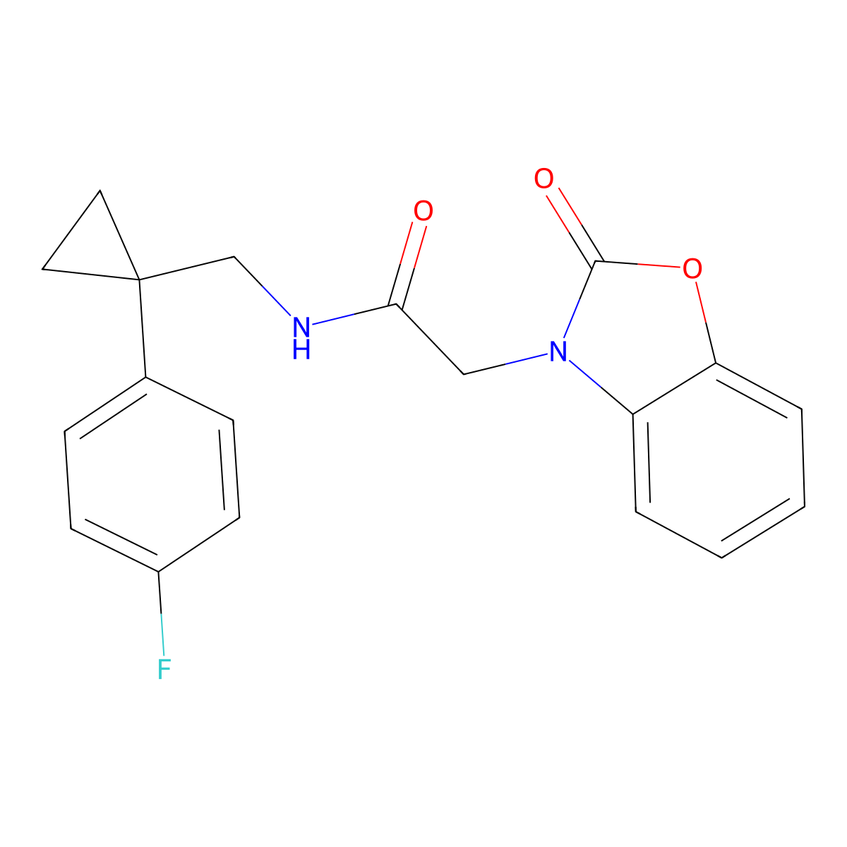 N-((1-(4-fluorophenyl)cyclopropyl)methyl)-2-(2-oxobenzo[d]oxazol-3(2H)-yl)acetamide molecular structure, CAS 1209169-12-9