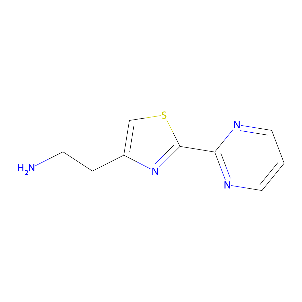 2-(2-(Pyrimidin-2-yl)thiazol-4-yl)ethanamine molecular structure, CAS 1209170-85-3