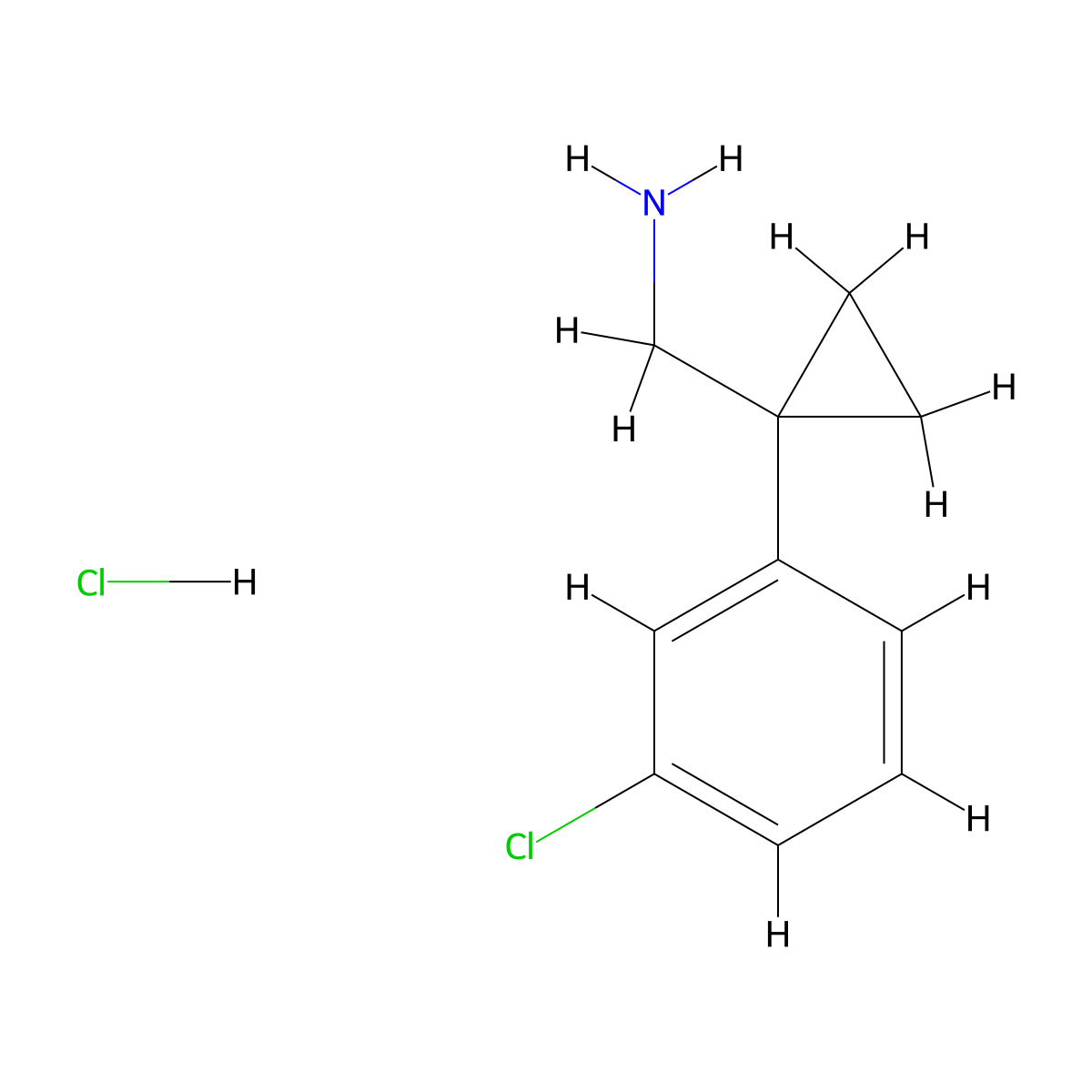 (1-(3-Chlorophenyl)Cyclopropyl)Methanamine Hydrochloride molecular structure, CAS 1209173-54-5