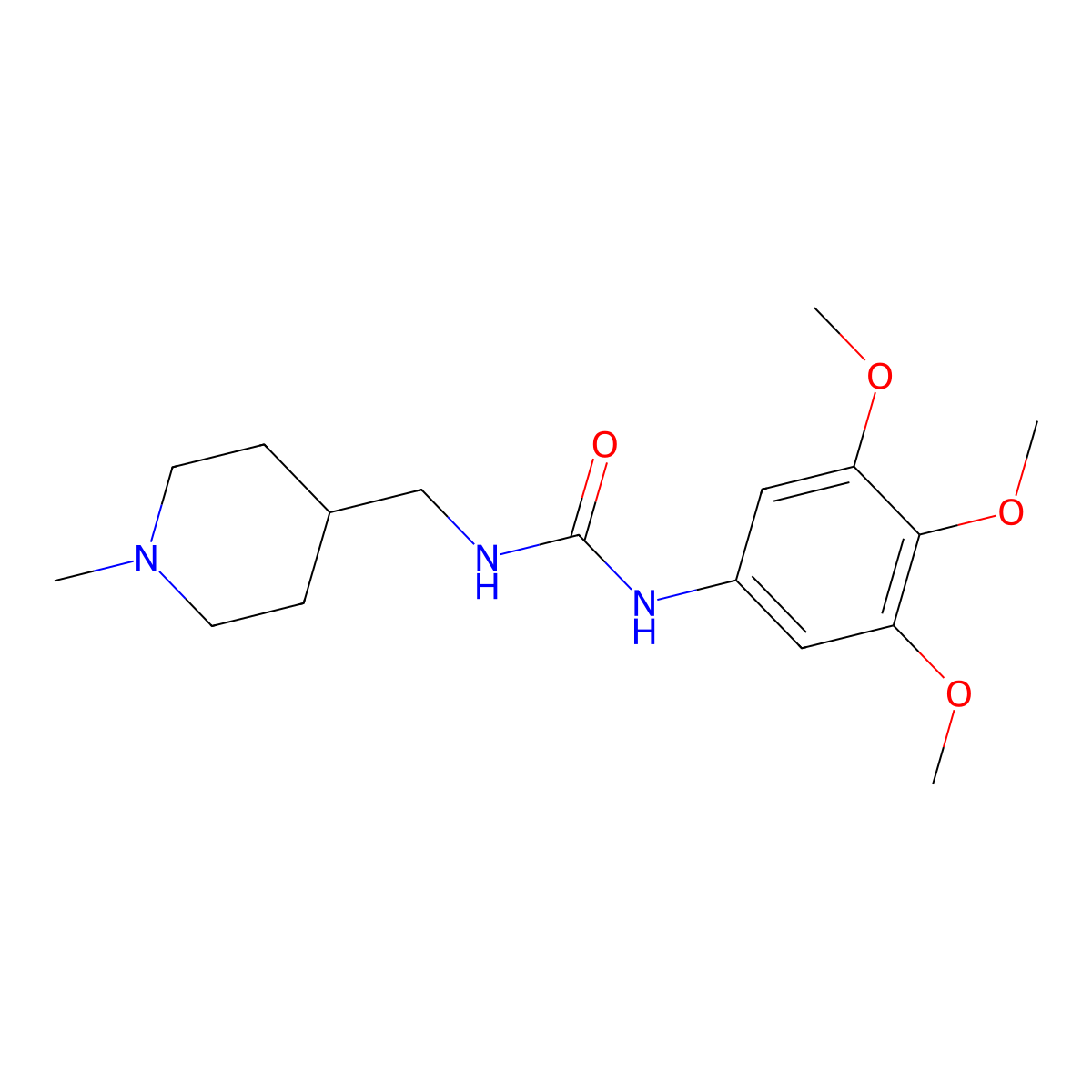 1-[(1-Methylpiperidin-4-yl)methyl]-3-(3,4,5-trimethoxyphenyl)urea molecular structure, CAS 1209174-68-4