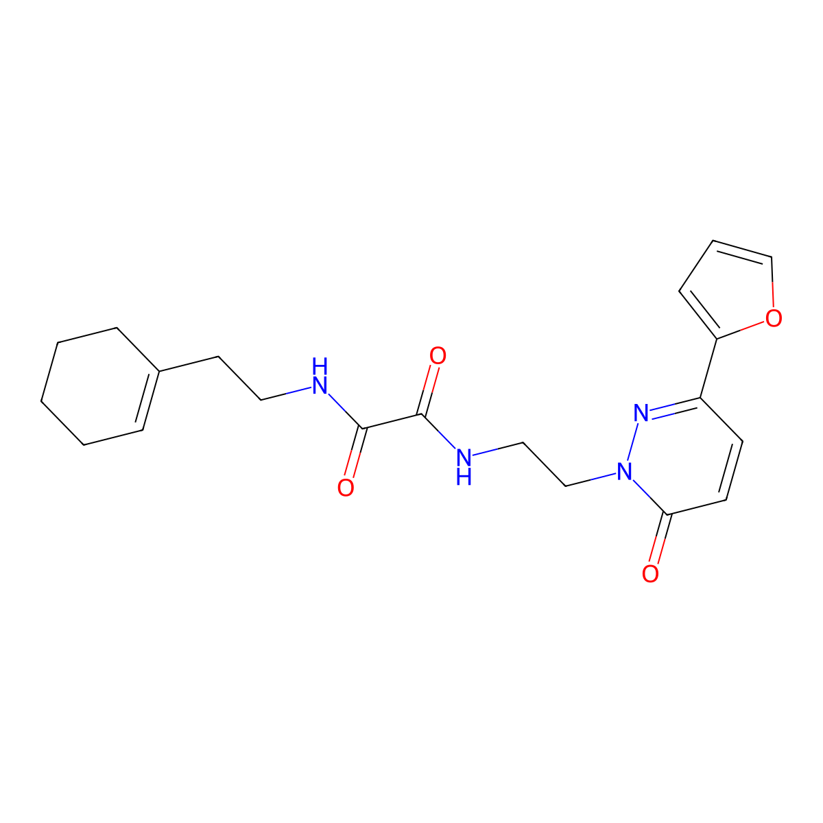 N1-(2-(cyclohex-1-en-1-yl)ethyl)-N2-(2-(3-(furan-2-yl)-6-oxopyridazin-1(6H)-yl)ethyl)oxalamide molecular structure, CAS 1209174-83-3