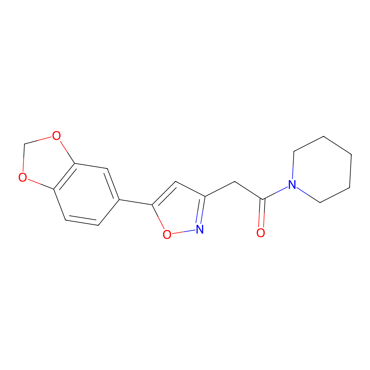 2-(5-(Benzo[d][1,3]dioxol-5-yl)isoxazol-3-yl)-1-(piperidin-1-yl)ethanone molecular structure, CAS 1209181-23-6