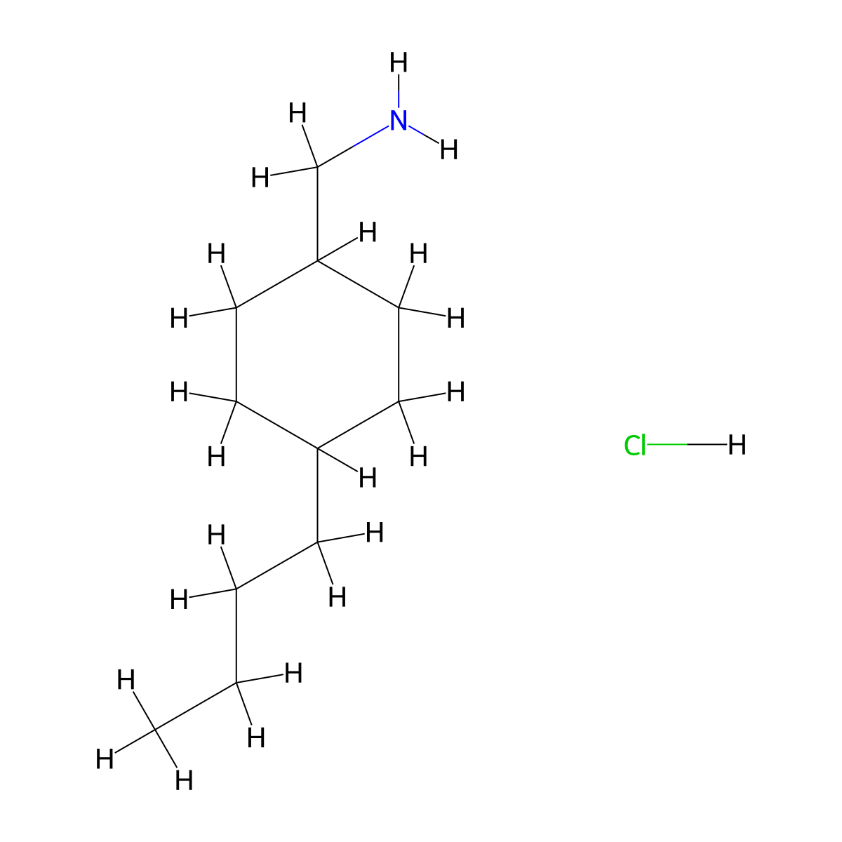 (4-Butylcyclohexyl)methanamine hydrochloride molecular structure, CAS 1209186-67-3