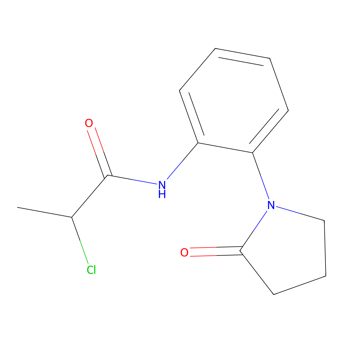2-chloro-N-[2-(2-oxopyrrolidin-1-yl)phenyl]propanamide molecular structure, CAS 1209190-17-9