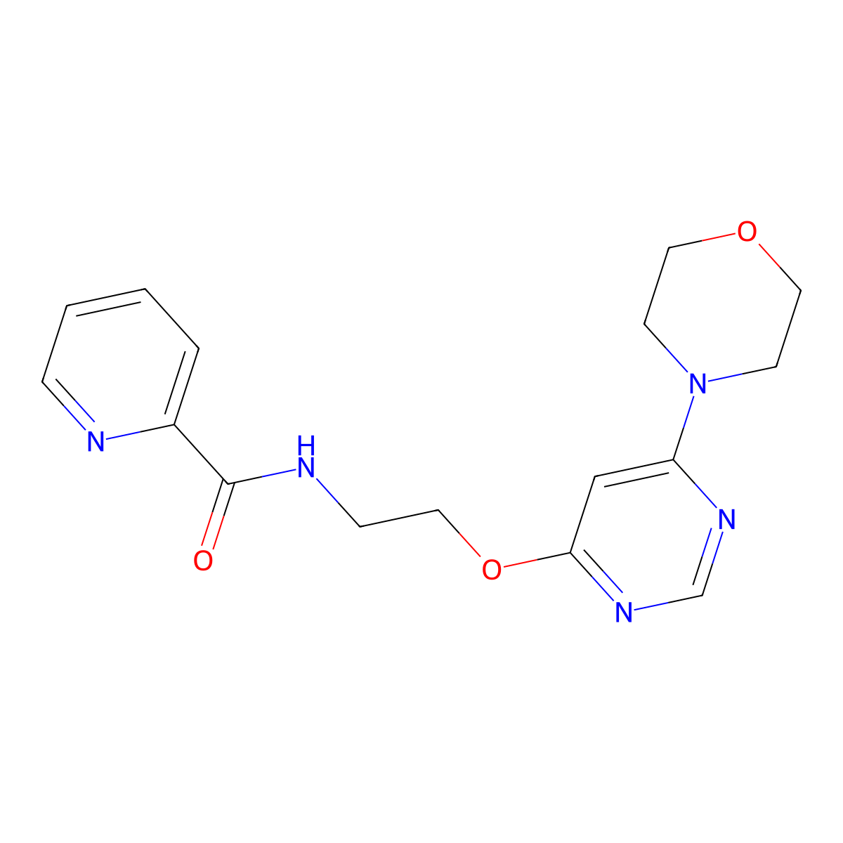 N-(2-((6-morpholinopyrimidin-4-yl)oxy)ethyl)picolinamide molecular structure, CAS 1209192-15-3