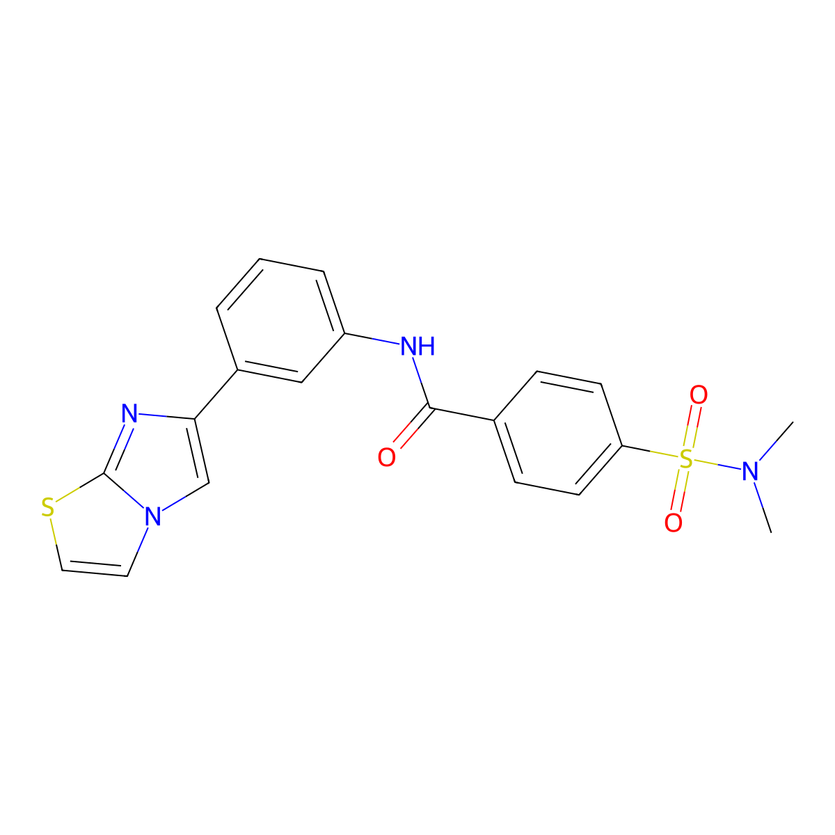 4-(dimethylsulfamoyl)-N-(3-{imidazo[2,1-b][1,3]thiazol-6-yl}phenyl)benzamide molecular structure, CAS 1209192-26-6