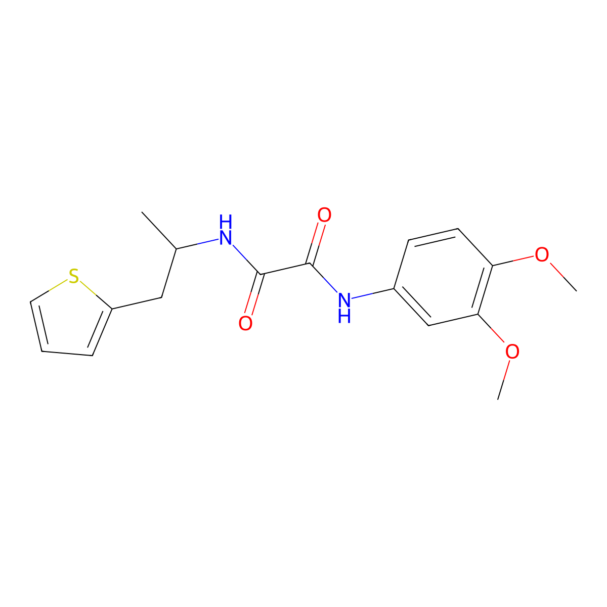 N1-(3,4-dimethoxyphenyl)-N2-(1-(thiophen-2-yl)propan-2-yl)oxalamide molecular structure, CAS 1209195-73-2