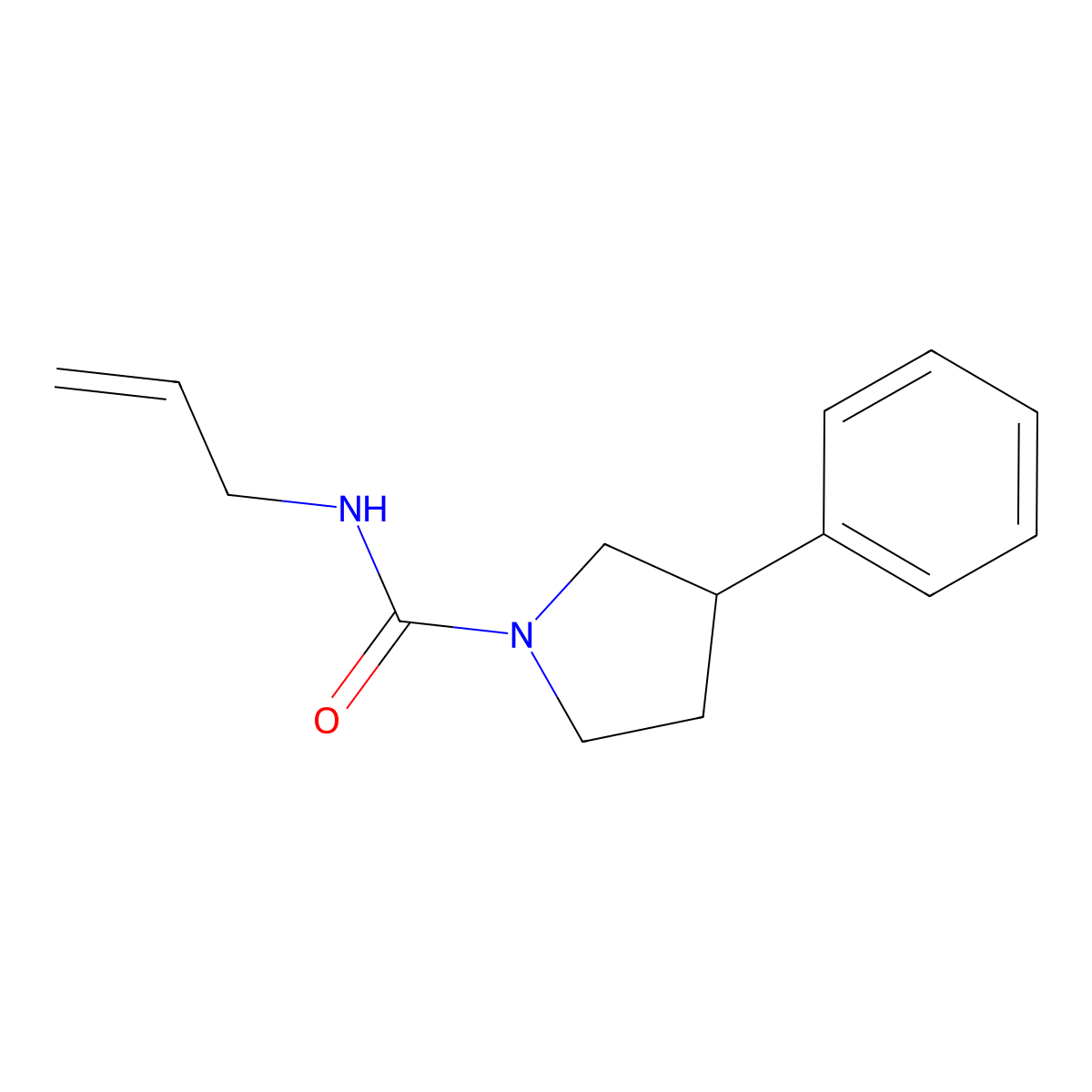 N-allyl-3-phenylpyrrolidine-1-carboxamide molecular structure, CAS 1209197-93-2