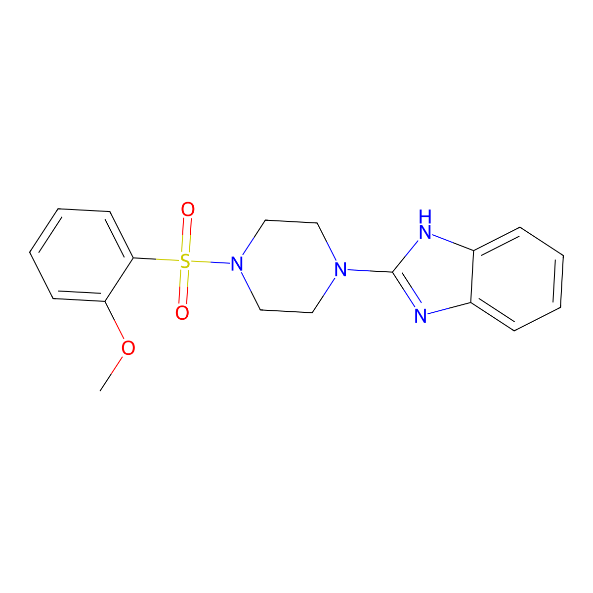2-(4-((2-methoxyphenyl)sulfonyl)piperazin-1-yl)-1H-benzo[d]imidazole molecular structure, CAS 1209204-54-5