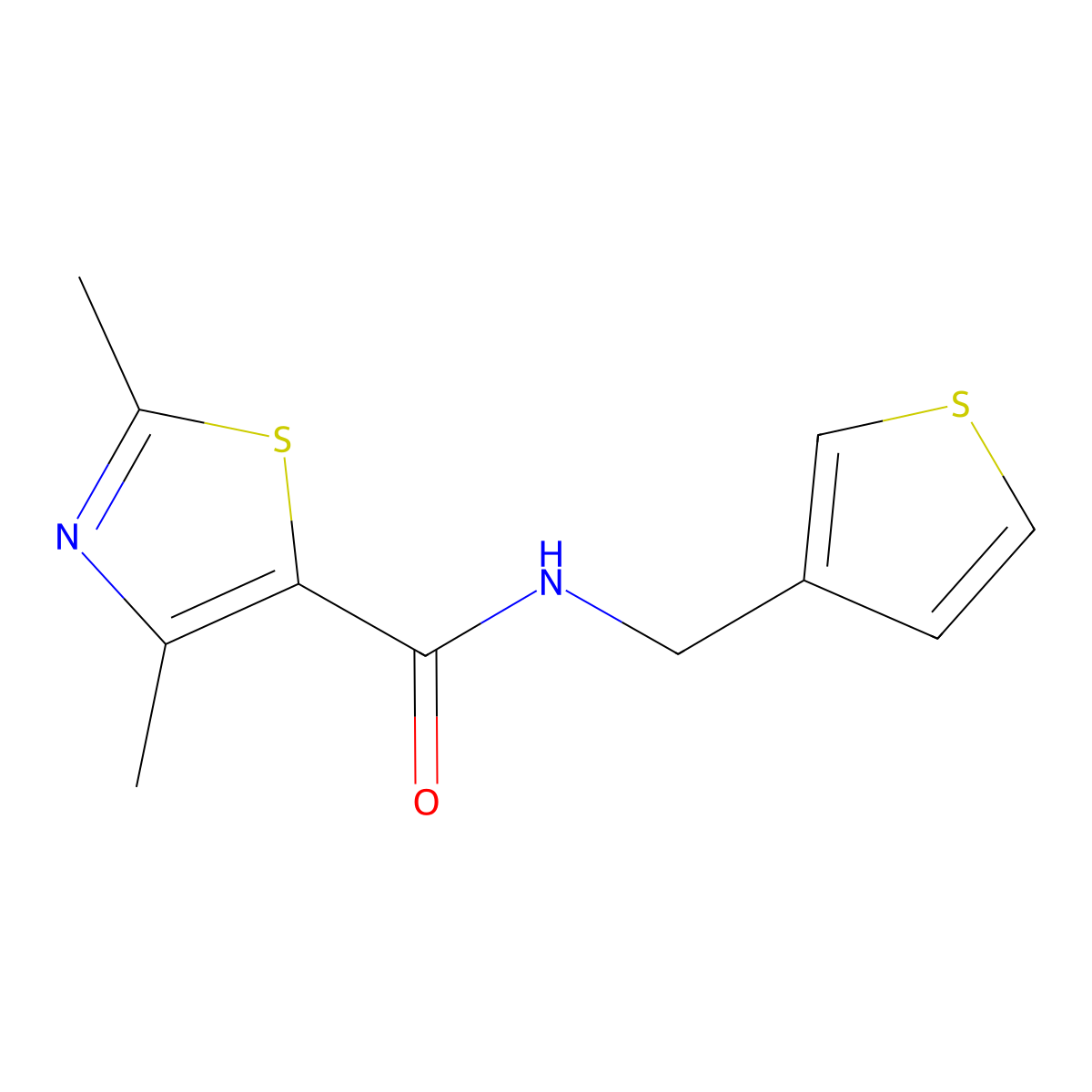 2,4-dimethyl-N-(thiophen-3-ylmethyl)thiazole-5-carboxamide molecular structure, CAS 1209206-28-9