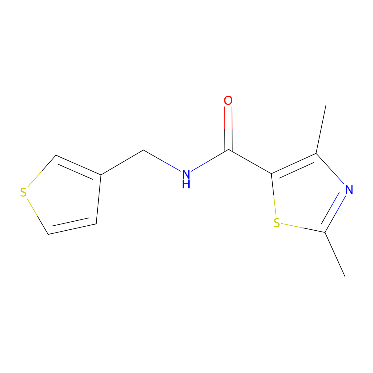 2,4-dimethyl-N-(thiophen-3-ylmethyl)thiazole-5-carboxamide molecular structure, CAS 1209206-28-9