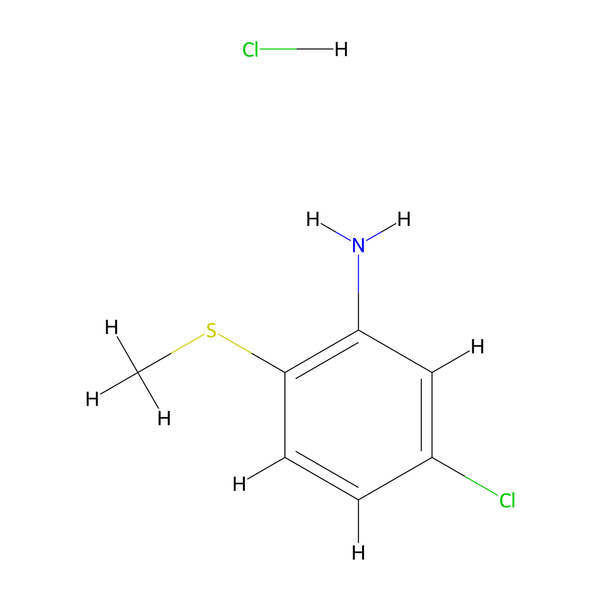 5-Chloro-2-(methylsulfanyl)aniline hydrochloride molecular structure, CAS 1209208-42-3