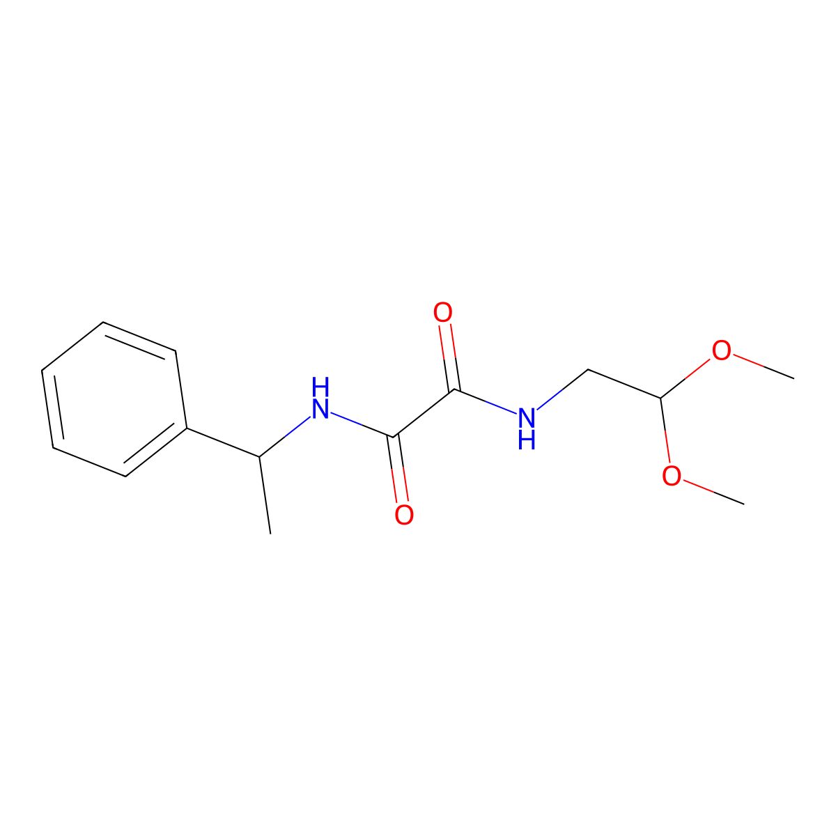 N-(2,2-dimethoxyethyl)-N'-(1-phenylethyl)ethanediamide molecular structure, CAS 1209212-78-1