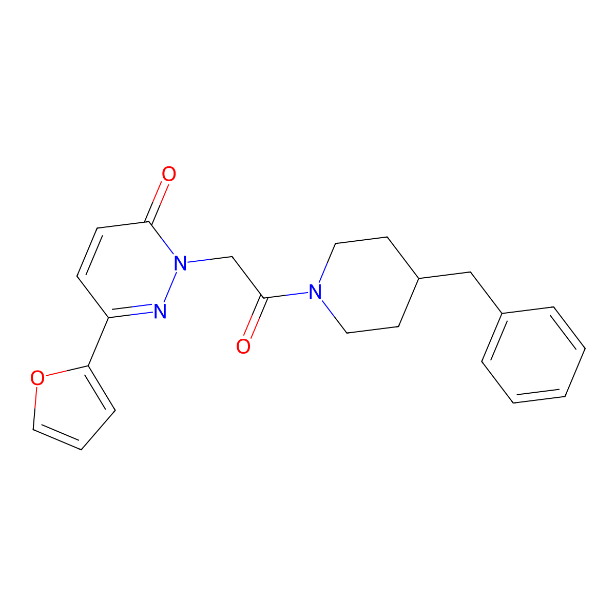 2-[2-(4-benzylpiperidino)-2-oxoethyl]-6-(2-furyl)-3(2H)-pyridazinone molecular structure, CAS 1209214-83-4