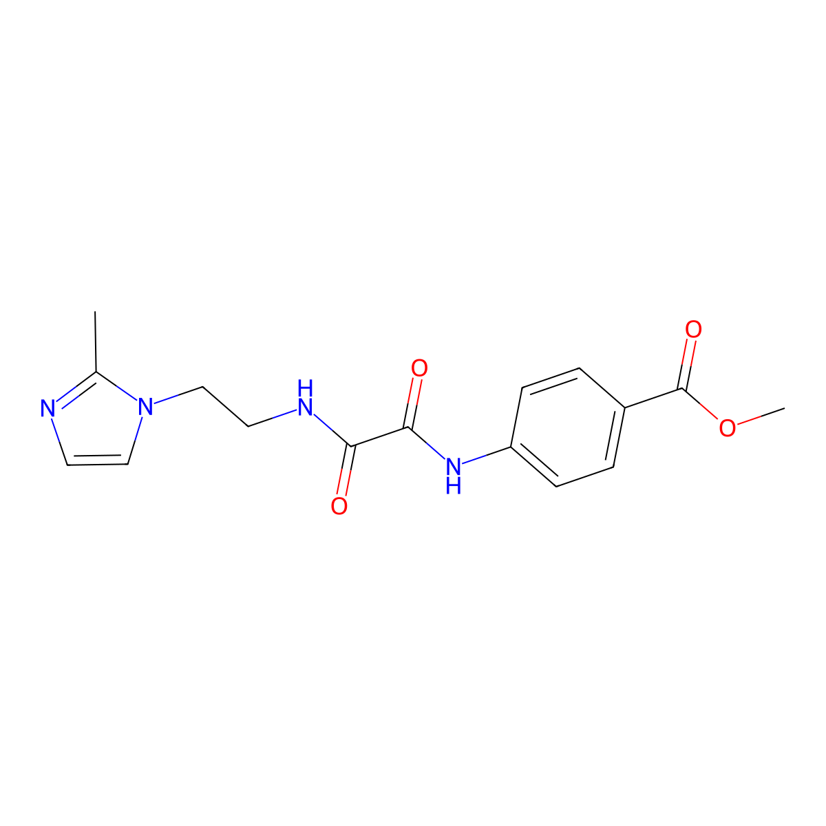 methyl 4-(2-((2-(2-methyl-1H-imidazol-1-yl)ethyl)amino)-2-oxoacetamido)benzoate molecular structure, CAS 1209216-62-5