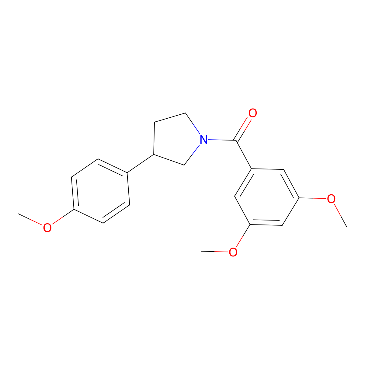 (3,5-Dimethoxyphenyl)(3-(4-methoxyphenyl)pyrrolidin-1-yl)methanone molecular structure, CAS 1209219-07-7
