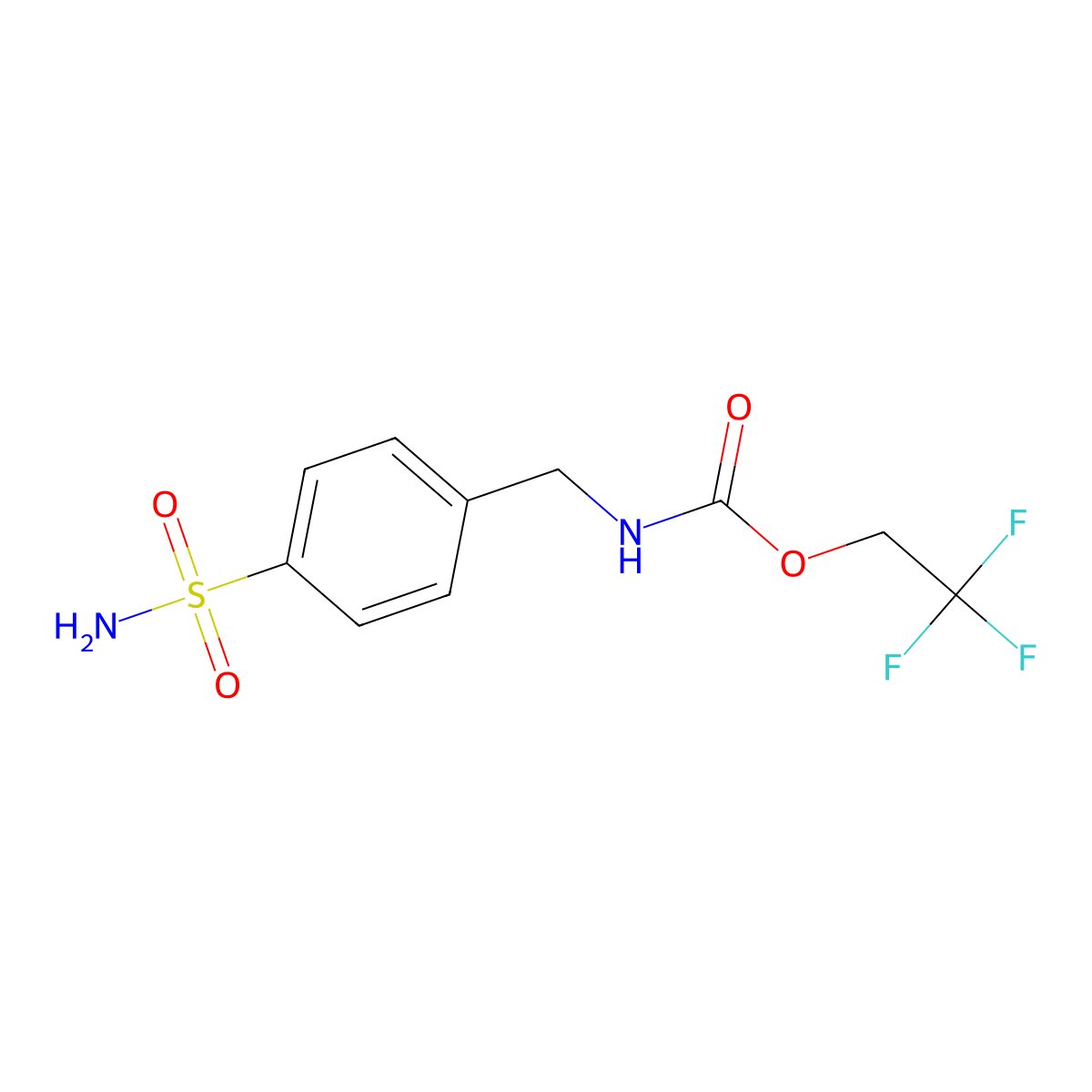 2,2,2-trifluoroethyl N-[(4-sulfamoylphenyl)methyl]carbamate molecular structure, CAS 1209233-25-9
