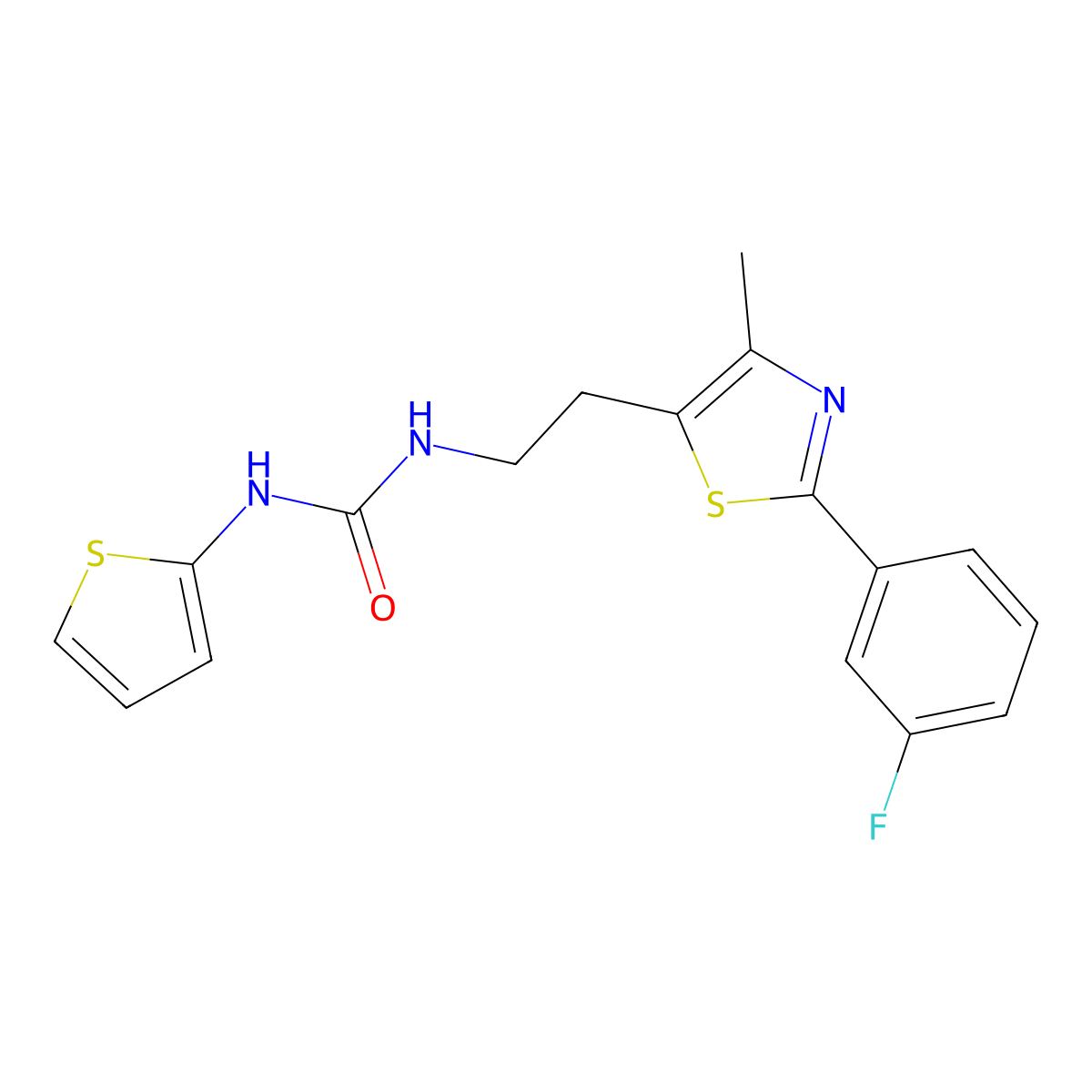1-(2-(2-(3-Fluorophenyl)-4-methylthiazol-5-yl)ethyl)-3-(thiophen-2-yl)urea molecular structure, CAS 1209242-55-6