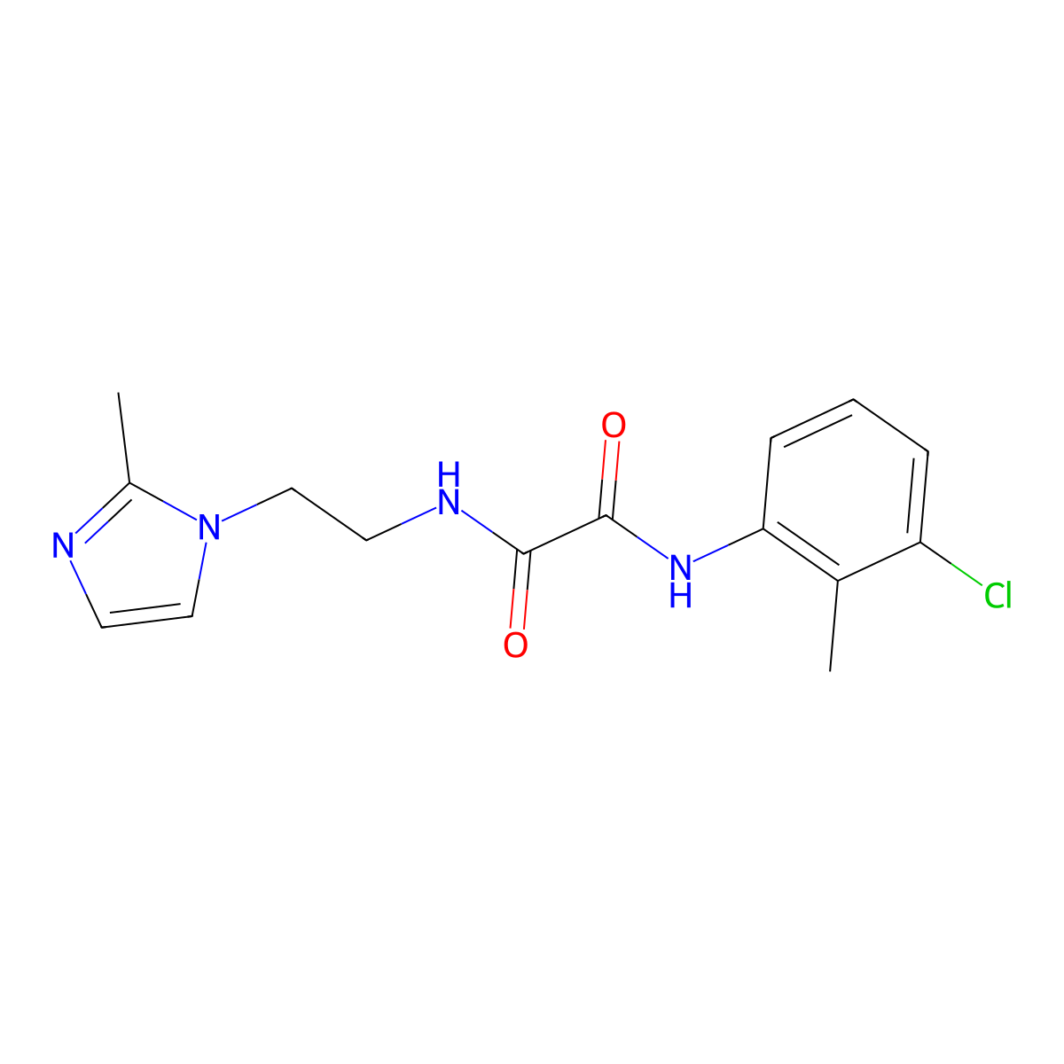 N1-(3-chloro-2-methylphenyl)-N2-(2-(2-methyl-1H-imidazol-1-yl)ethyl)oxalamide molecular structure, CAS 1209243-08-2