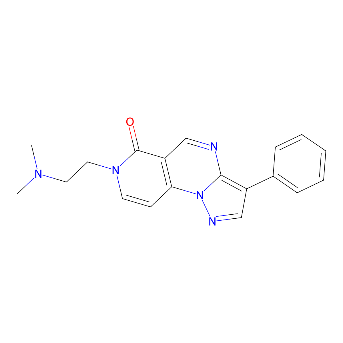 7-(2-(dimethylamino)ethyl)-3-phenylpyrazolo[1,5-a]pyrido[3,4-e]pyrimidin-6(7H)-one molecular structure, CAS 1209252-47-0