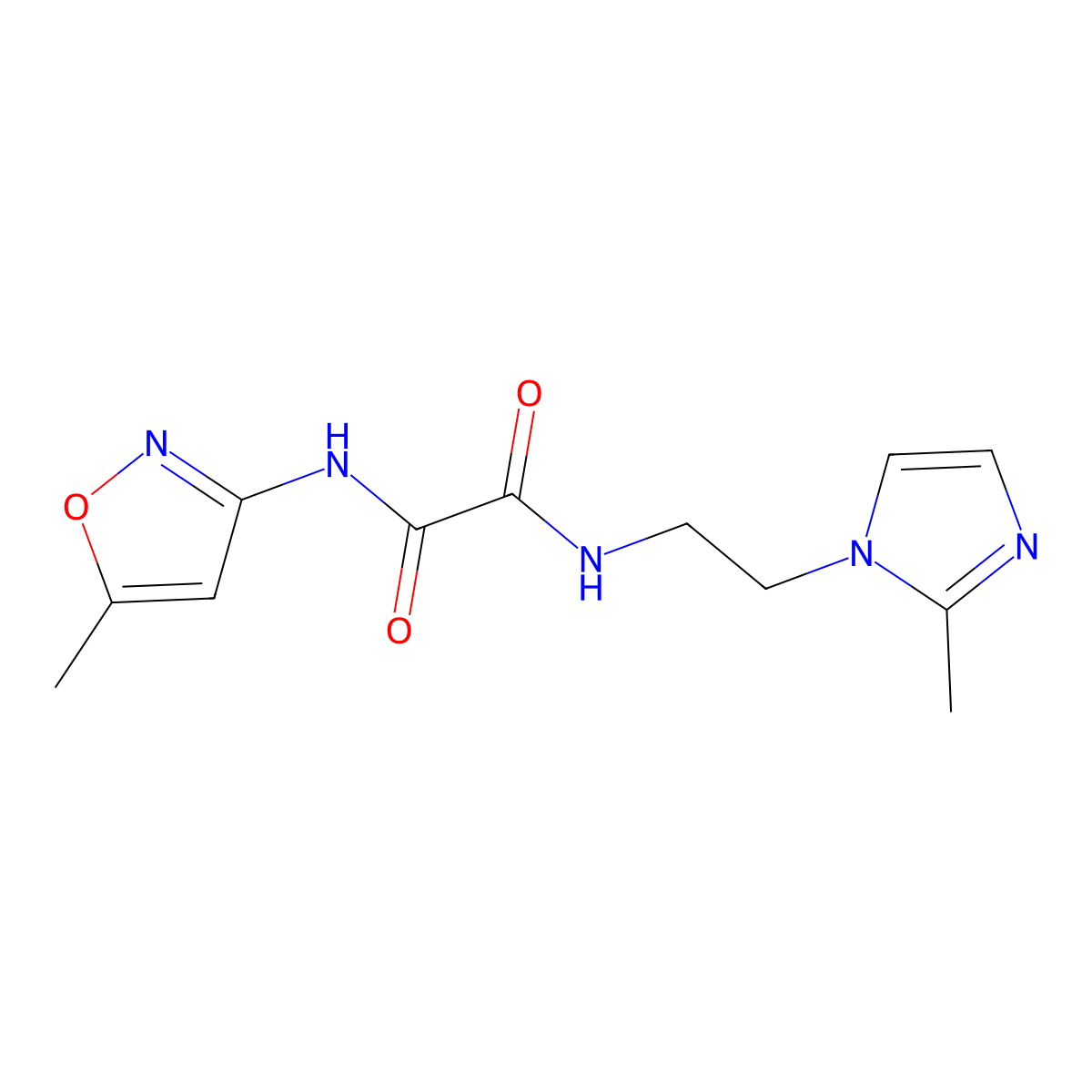 N1-(2-(2-methyl-1H-imidazol-1-yl)ethyl)-N2-(5-methylisoxazol-3-yl)oxalamide molecular structure, CAS 1209256-91-6