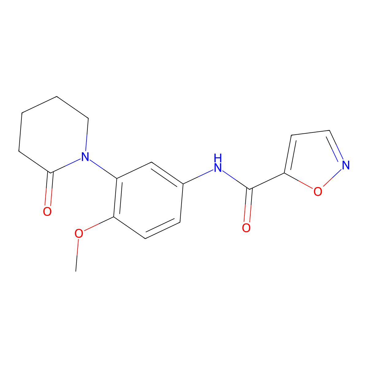 N-(4-methoxy-3-(2-oxopiperidin-1-yl)phenyl)isoxazole-5-carboxamide molecular structure, CAS 1209258-35-4