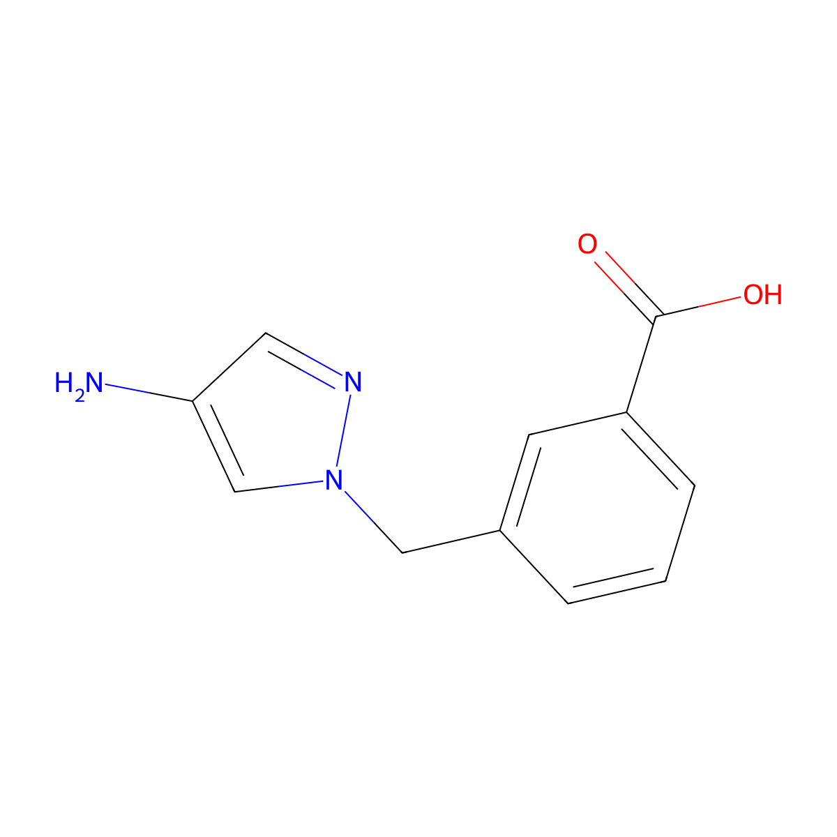 3-[(4-amino-1H-pyrazol-1-yl)methyl]benzoic acid molecular structure, CAS 1209267-81-1