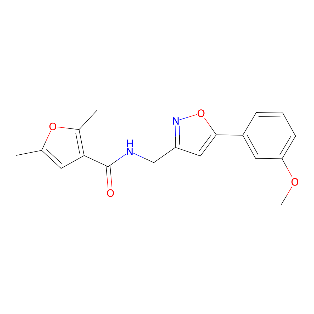 N-((5-(3-methoxyphenyl)isoxazol-3-yl)methyl)-2,5-dimethylfuran-3-carboxamide molecular structure, CAS 1209271-57-7