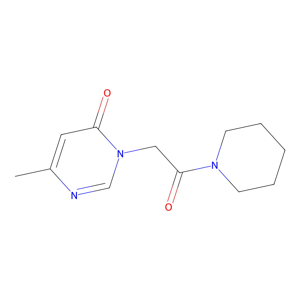 6-methyl-3-(2-oxo-2-(piperidin-1-yl)ethyl)pyrimidin-4(3H)-one molecular structure, CAS 1209274-37-2