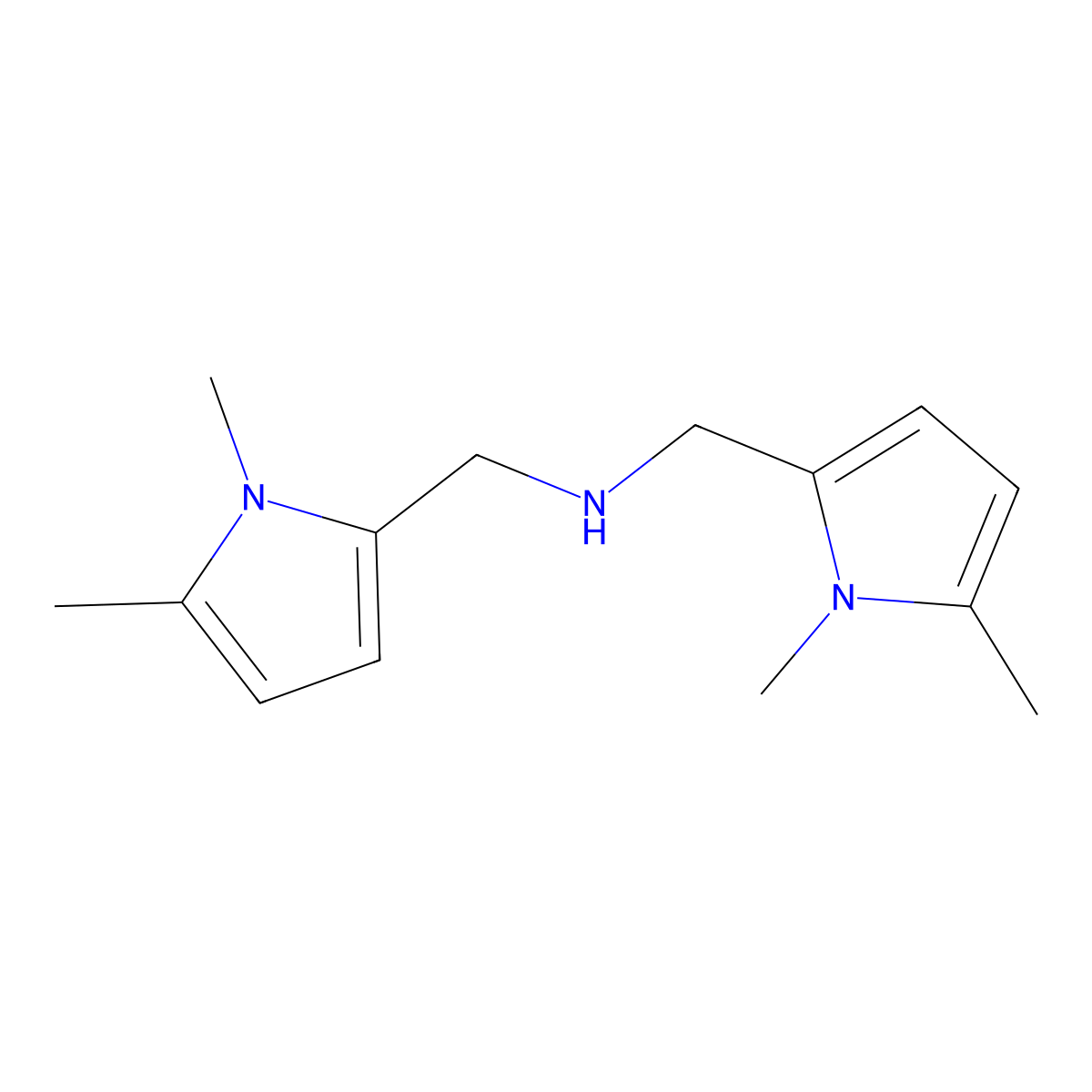 bis[(1,5-dimethyl-1H-pyrrol-2-yl)methyl]amine molecular structure, CAS 1209276-40-3