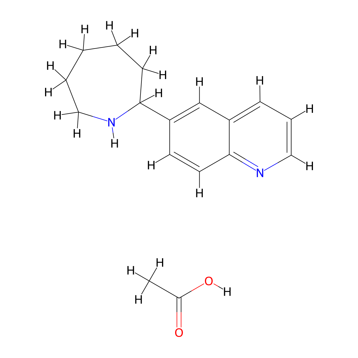 6-Azepan-2-yl-quinoline monoacetate molecular structure, CAS 1209280-52-3