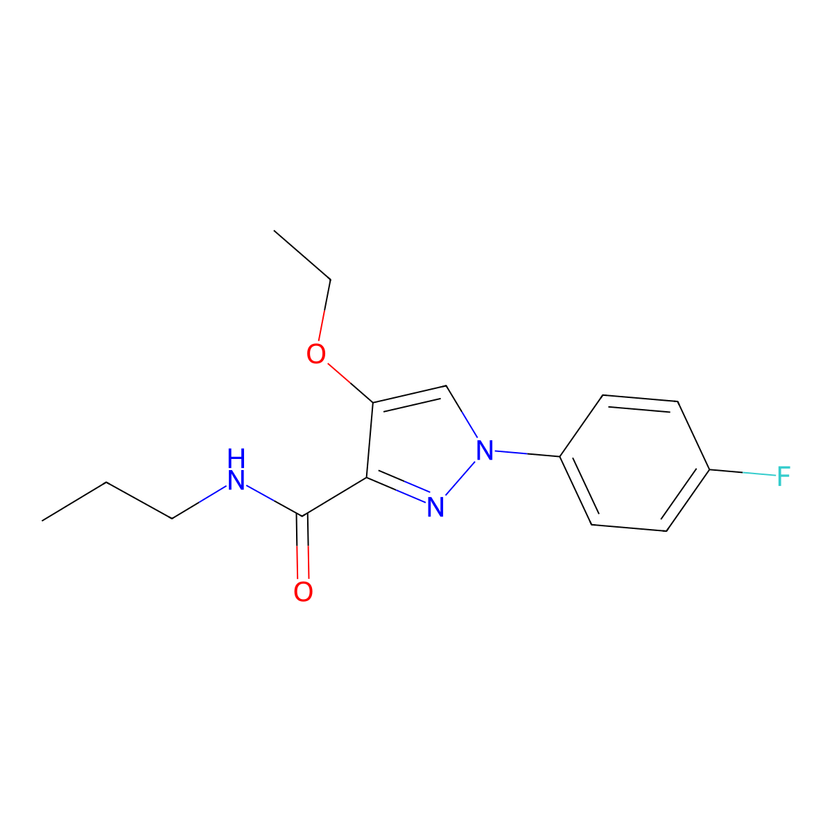 4-ethoxy-1-(4-fluorophenyl)-N-propyl-1H-pyrazole-3-carboxamide molecular structure, CAS 1209286-89-4